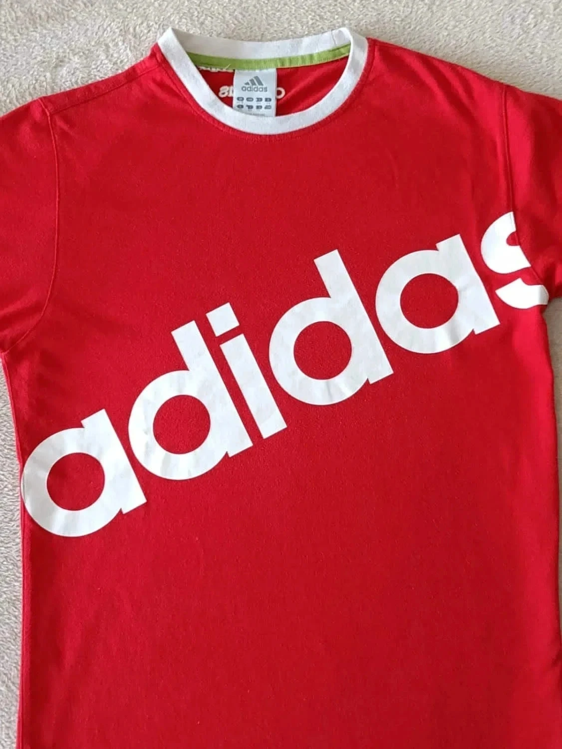 Camiseta Adidas 2005 vermelha com grande Logo branco Tamanho 16 anos – photo 3